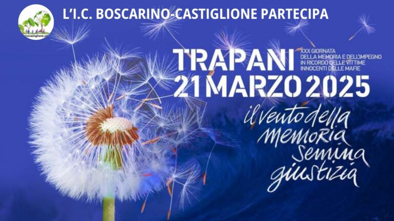 L’IC Boscarino-Castiglione partecipa al percorso della XXX Giornata in ricordo delle vittime di tutte le mafie